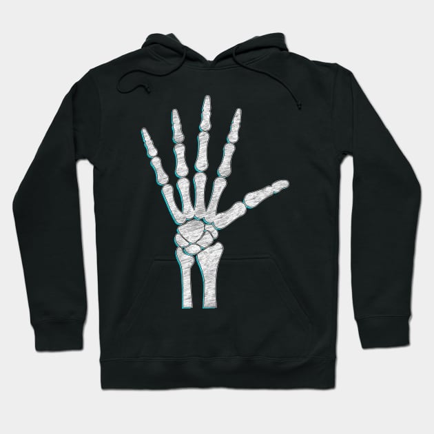 Skeleton Hand Hoodie by DimDesArt